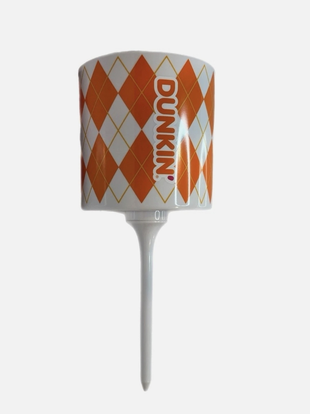 Dunkin Donuts Limited Edition Orange Argyle Golf Tee Cup Holder